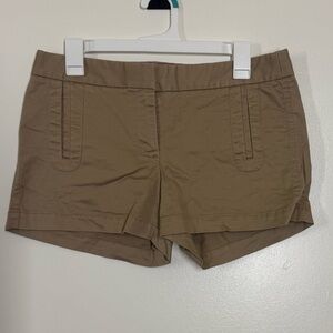 J. Crew Tan Cotton Blend Shorts Flat front - Size 6 Slant pockets